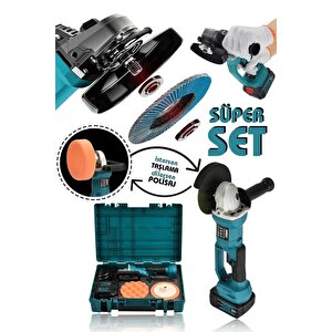 Assur Profesyonel 21v Çift Akü 125 Mm Taşlama & 150 Mm Polisaj Makinesi Set