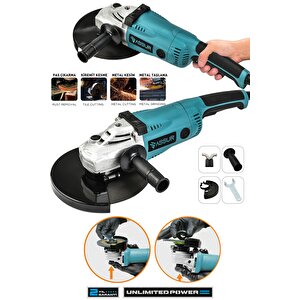 2200w Metal Şanzıman 230mm Büyük Sipiral Taşlama
