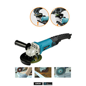 Assur 1200w Avuç Taşlama Makinesi 125mm 6 Kademeli Uzun Kuyruk