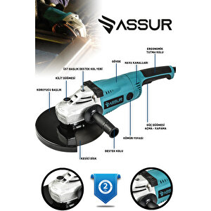 2200w Metal Şanzıman 230mm Büyük Spiral Taşlama