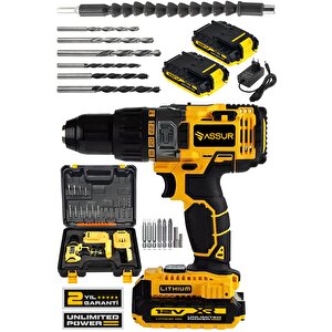 12v Metal Şanzıman Çift Akülü Bakır Sargı Şarjlı Matkap Akülü Vidalama