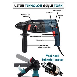 Assur 850w Metal Şanzıman Darbeli Matkap Kırıcı Delici Hilti 2-28mm