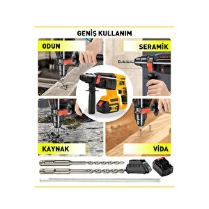 21v Kömürsüz Motor Darbeli Çift Akülü Şarjlı Kırıcı Delici Hilti 2-26mm