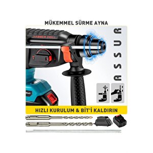 21v Kömürsüz Motor Darbeli Çift Akülü Şarjlı Kırıcı Delici Hilti 2-26mm