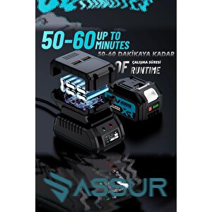 Assur 21v Kömürsüz Motor Darbeli Çift Akülü Şarjlı Kırıcı Delici Hilti 2-26mm