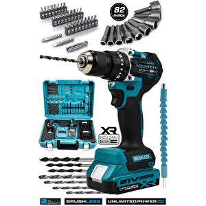 21v Kömürsüz Motor Çelik Mandren Darbeli Şarjlı Matkap Akülü Vidalama