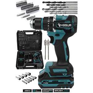 21v Çift Akü Kömürsüz Motor Çelik Mandren Darbeli Akülü Vidalama Şarjlı Matkap