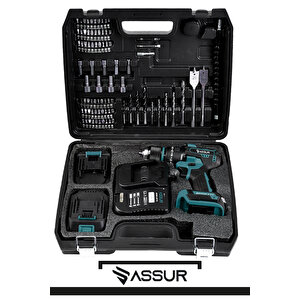 21v Çift Akü Kömürsüz Motor Çelik Mandren Darbeli Akülü Vidalama Şarjlı Matkap