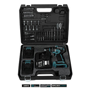 21v Çift Akü Kömürsüz Motor Çelik Mandren Darbeli Akülü Vidalama Şarjlı Matkap