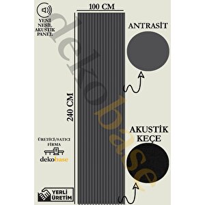 Antrasit Renk 100x240cm Yeni Nesil Akustik Duvar Paneli