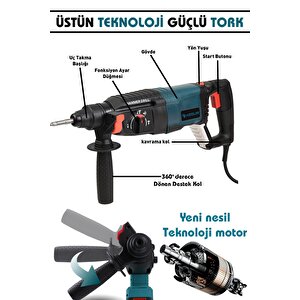 Assur Profesyonel 850w Darbeli Kırıcı Delici Hilti 26mm Matkap