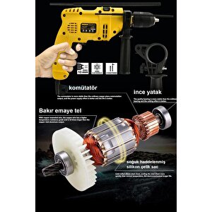 Assur 1100w Darbeli Metal Şanzıman 13mm Elektrikli Matkap