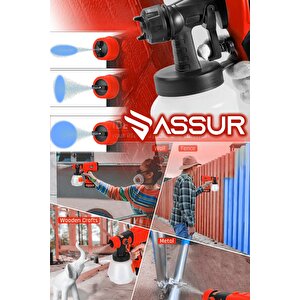 Assur Profesyonel 21v Çift Akülü 300 Mm Vernik Sprey Boya Püskürtme Makinesi