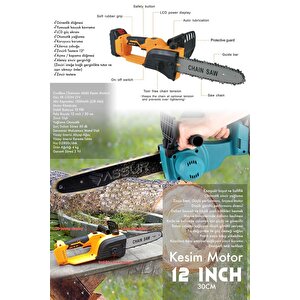 21v Çift Akülü Testere Ağaç Odun Dal Kesme Motoru