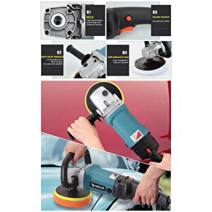 Assur 1200w Polisaj Makinesi Devir Ayarlı 6 Kademeli 180mm Pasta Cila