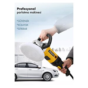 1200w Polisaj Makinesi Devir Ayarlı 6 Kademeli 180mm Pasta Cila