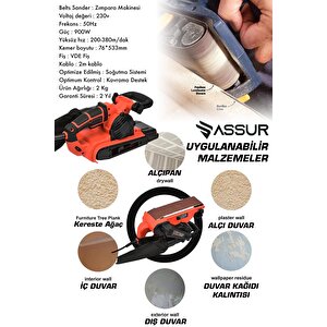 Assur 230v Elektrikli Vakumlu Tozsuz Cila Özellikli Tank Zımpara Makinesi