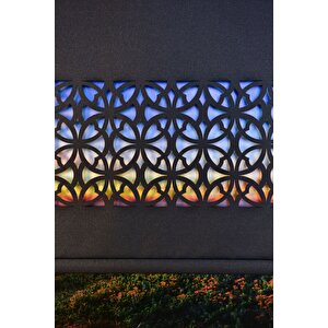 Siyah Karatma Dairesel Lazer Kesim Modern Stor Güneşlik Perde 260x200 cm