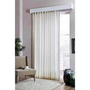 Saten Güneşlik Perde Kırık Beyaz - Ekru 400x250 cm