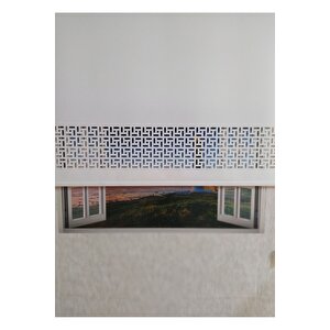 Ekru Lazer Kesim Modern Stor Güneşlik Perde 220x240 cm