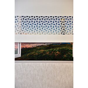 Ekru Lazer Kesim Modern Stor Güneşlik Perde 220x240 cm