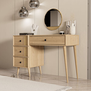 2254 ROSE AYNALI (AHŞAP AYAKLI)MDF PROFİL ÇERÇEVELİ 4 ÇEKMECELİ 120 CM MAKYAJ MASASI SEPET-YUNUS