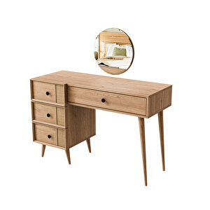2254 ROSE AYNALI (AHŞAP AYAKLI)MDF PROFİL ÇERÇEVELİ 4 ÇEKMECELİ 120 CM MAKYAJ MASASI SEPET-YUNUS