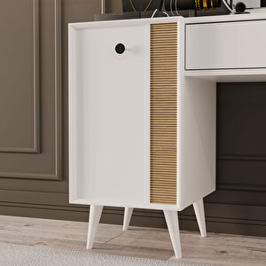2242 LOVE AYNALI(AHŞAP AYAKLI)MDF PROFİL ÇERÇEVELİ ÇEKMECELİ KAPAKLI 120CM MAKYAJ MASASI BEYAZ YUNUS