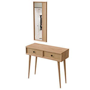 6024 Luna (ahşap Ayakli) Mdf Profi̇l Çerçeveli̇ 2 Çekmeceli̇ Aynali Dresuar Sepet-yunus