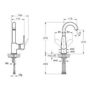 Root Round Lavabo Bataryası A4275474 Döner Borulu - Soft Altın