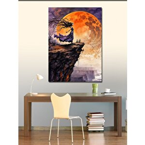 Kanvas Tablo Kaya Üstündeki Kadın 100x140 cm