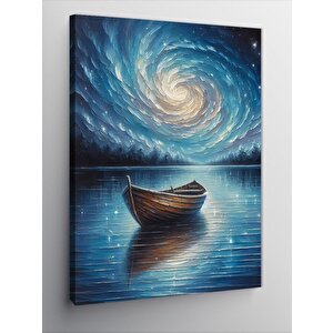 Kanvas Tablo Samanyolu Ve Kayık 70x100 cm