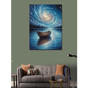 Kanvas Tablo Samanyolu Ve Kayık 70x100 cm