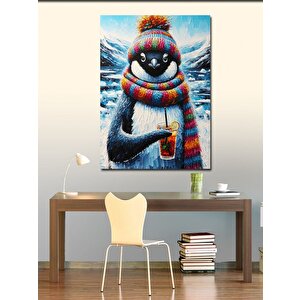 Kanvas Tablo Soğuk Çay İçen Penguen 70x100 cm