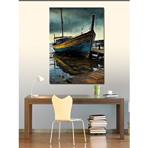 Kanvas Tablo Terk Edilmiş Kayık 70x100 cm