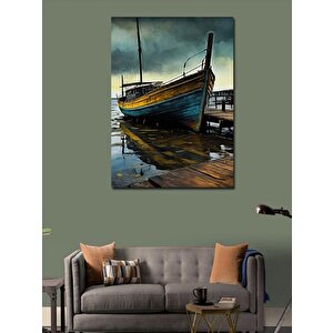 Kanvas Tablo Terk Edilmiş Kayık 70x100 cm
