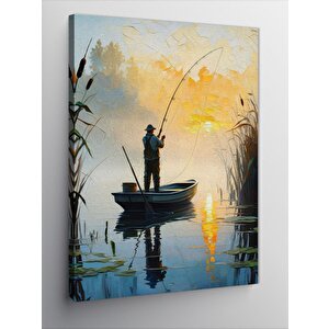 Kanvas Tablo Gölde Kayık 50x70 cm