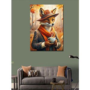 Kanvas Tablo Çay İçen Tilki 70x100 cm