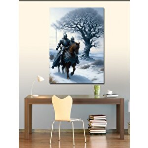 Kanvas Tablo Kar Üzerinde Atlı Askerler 50x70 cm