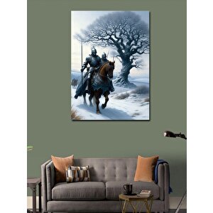 Kanvas Tablo Kar Üzerinde Atlı Askerler 50x70 cm