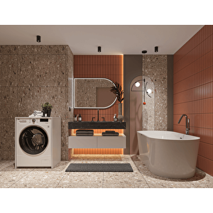 Çamaşır Makinesi Dolabı 001, Beyaz Beyaz