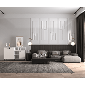 Siena Konsol - Kapaklı, Beyaz Beyaz