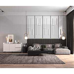 Senta Konsol - Çekmeceli - Kapaklı, Beyaz Beyaz