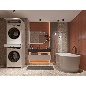 Çamaşır Makinesi Dolabı 005, Beyaz Beyaz
