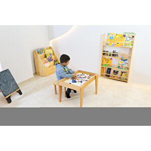 Montessori Ahşap Aktivite Ve Lego Masası Seti