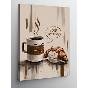 Kanvas Tablo Kahve Ve Kruvasan 50x70 cm