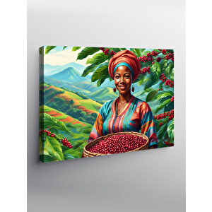 Kanvas Tablo Kahve Hasadı Kadın 50x70 cm