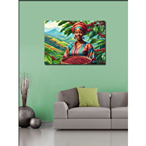 Kanvas Tablo Kahve Hasadı Kadın 50x70 cm