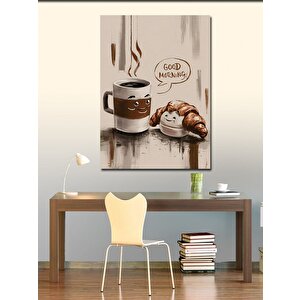 Kanvas Tablo Kahve Ve Kruvasan 70x100 cm