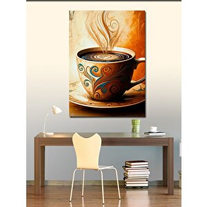 Kanvas Tablo Sanatsal Kahve Fincanı 100x140 cm